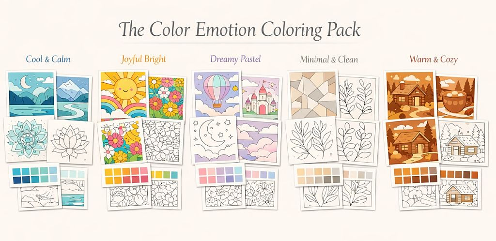 The Color Emotion Coloring Pack Product Examples